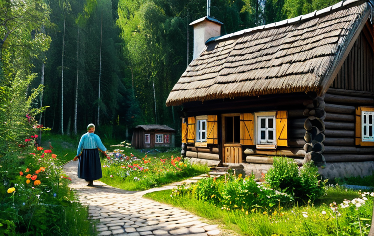 **

"A charming, fully clothed villager tending a small garden outside a cozy wooden cottage in a lush Russian forest village. The cottage features a thatched roof and flower boxes on the windows. Soft, dappled sunlight filters through the trees. In the background, there are other quaint cottages and a winding stone path. Safe for work, appropriate content, professional, modest, perfect anatomy, natural proportions, high quality, fantasy illustration, serene atmosphere."

**