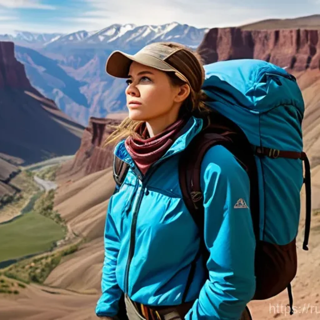 마인크래프트 서바이벌 마스터하기 - A determined female adventurer, in her late twenties, stands at the edge of a vast, unexplored canyo...
